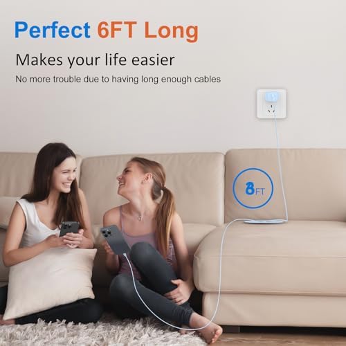 High-Speed 30 W USB C Fast Charger for i Phone 15 & 16 Pro Max with 6 FT Cable – Ultimate Compatibility for i Pad and Samsung Galaxy S24 – Compact, Reliable Power Block with Advanced Safety Features for On-the-Go Charging