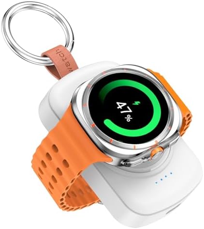 Sleek 1800 m Ah Magnetic Wireless Charger for Samsung Galaxy Watch Series – Ultimate On-the-Go Power Solution for Galaxy Watch 7/Ultra/6/6 Classic/5/5 Pro/4/3/Active 2/1 – Fast, Compact, and Stylish Charging Accessory for Your Smartwatch Lifestyle