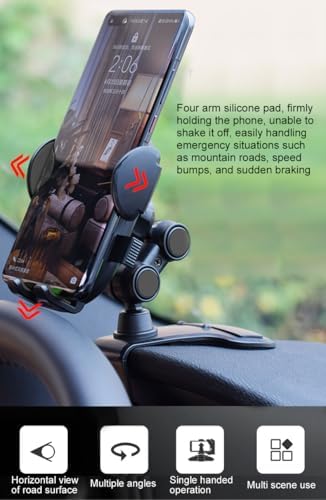 Revolutionary 360° Rotatable & Retractable Car Phone Holder – Adjustable Multifunctional Rearview Mirror Mount for All Mobile Devices with Secure Four-Clamp Design for Enhanced Safety and Convenience