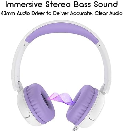 Ultimate Comfort V1 Kids Wired Stereo Headphones – Adjustable, Foldable, and Tangle-Free On-Ear Design in Vibrant Pink – Perfect for School, Travel, and Leisure with i Pads, Tablets, and Phones – Engaging Sound Experience Designed for Young Listeners – Ideal for Boys and Girls