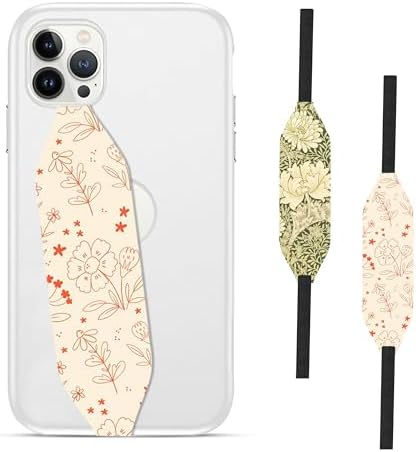 Floral Lace Anti-Slip Phone Grip Strap Set – Customizable Detachable Holder for Enhanced Smartphone Security, Reversible Design for Personalized Style, and Effortless Wireless Charging Compatibility – Elevate Your Daily Mobile Experience with Fashion and Functionality