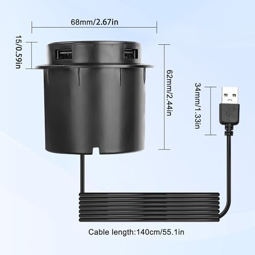Revolutionize Your Space with the XMSJSIY 3-in-1 Embedded Wireless Charger – 10 W Fast Charging USB Desktop Hub for Effortless Device Powering | Stylish Pop-Up Design Perfect for Bedside Tables and Desks | Dual USB Ports for Simultaneous Charging Convenience | Enhanced Compatibility for All Smartphones and Gadgets