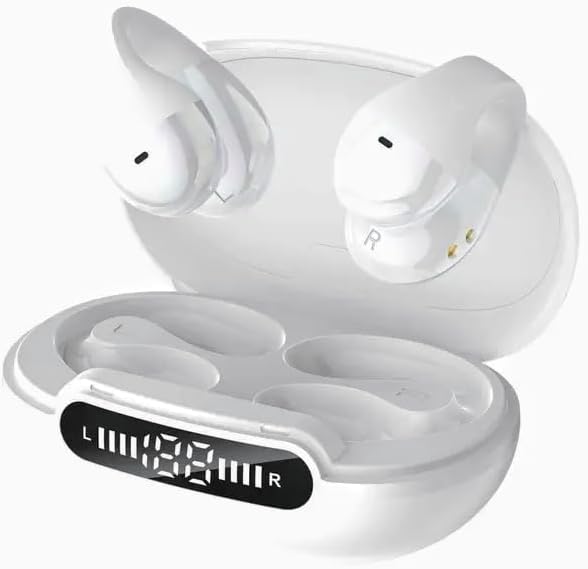 Revolutionize Your Listening with Waterproof Open Ear Clip Bluetooth Earbuds – 36-Hour Extended Playtime, Enhanced Noise-Cancelling Microphone for Clear Calls, Ideal for Music and Podcasts – Ergonomically Designed for Ultimate Comfort and Universal Device Compatibility