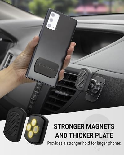 Scosche MXDM Ultra-Strong Magnetic Car Phone Holder – Secure Dashboard Mount for i Phone, Samsung & All Smartphones – Effortless Hands-Free Navigation & Enhanced Driving Safety with Durable Metal Plate