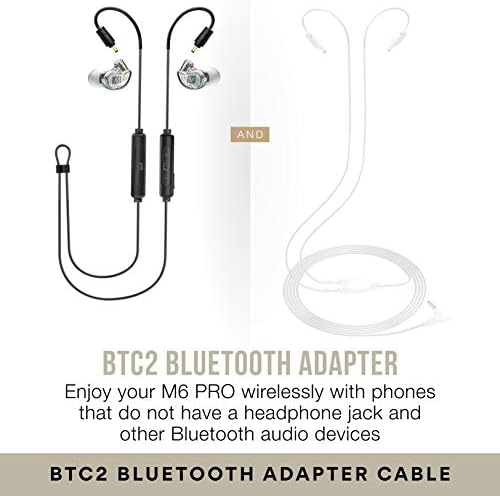 MEE audio M6 PRO In-Ear Monitor Headphones – 2 nd Gen Model with Superior Sound Quality, Customizable Fit Memory Wire Earhooks, and Durable Replaceable Cables for Professional Musicians – Noise Isolation Earbuds with Dual Cord Options (Black) – Perfect for Live Performances and Studio Recording