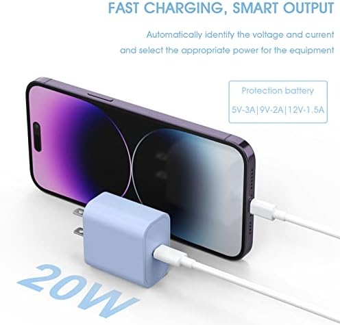 i GENJUN 4 Pack USB C Fast Charger Block – 20 W Power Delivery 3.0 Wall Adapter for i Phone 16/15/14, Galaxy & Pixel – Portable Type C Power Adapter for Air Pods Pro – Compact Travel Essential with Superior Speed and Compatibility