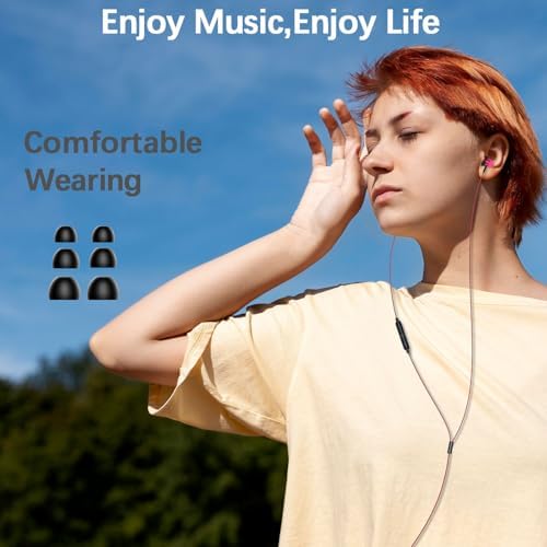 USB C Wired Earbuds: Premium Noise Cancelling Hi-Fi Stereo Earphones with In-Line Mic & Volume Control for Samsung S25, S24 FE, i Phone 16 – Durable Nylon Design for Ultimate Comfort & Longevity, Perfect for Galaxy A56, A55, A35 – Elevate Your Audio Experience Effortlessly