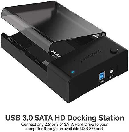 SABRENT USB 3.0 to SATA External Hard Drive Docking Station with Cooling Fan – Hot Swappable Adapter for 2.5/3.5-Inch HDD/SSD, Supports UASP and 22 TB Storage Capacity – Effortless Data Management and Enhanced Performance