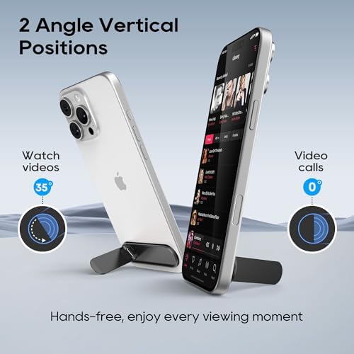 Dual-Angle Adjustable Phone Kickstand – 2 Pack Folding Stand for i Phone & Samsung – Portable, Versatile Hands-Free Holder for Optimal Viewing – Durable Black Design for All Smartphones – Perfect for Video Calls, Streaming & Reading