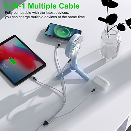 10 Ft 6-in-1 Universal Charging Cable – Premium Nylon Braided USB A, Type C & Lightning Adapter for Android & i Phone – High-Speed Sync for Samsung, Huawei, and More – Versatile Multi-Device Connection Solution