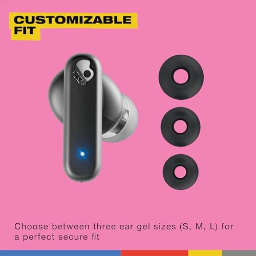 Skullcandy Smokin’ Buds Wireless Earbuds – Premium Bluetooth Headphones with Enhanced Noise Isolation, 20-Hour Playtime, IPX4 Sweat-Resistant Design – Ideal for Fitness Enthusiasts and Seamless Hands-Free Communication on i Phone & Android Devices