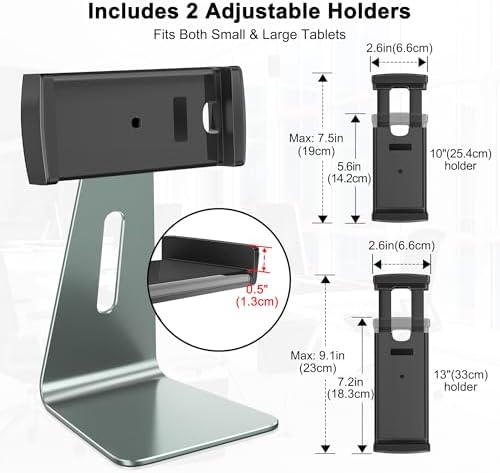 Transform Your Digital Experience with the Above TEK Premium Adjustable Aluminum Tablet Stand – Versatile Kiosk Holder for 7-13 Inch Devices like i Pad Pro and Galaxy Tab – Sleek Design Perfect for Home, Office, and Retail Environments with Superior Stability and Ergonomic Viewing Angles