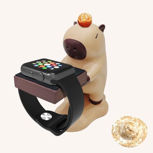 Charming Capybara Apple Watch Charging Dock – Stylish Nightstand Station Compatible with All Models Including Ultra2/10/9/8/SE2/6/5/4/3/2/1 – Enhance Charging Speed and Time Access with a Unique Decor Element