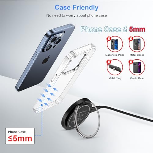 S24 Ultra Magnetic Wireless Charger – 15 W Fast Charging Pad for Samsung Galaxy ZFlip6, Fold6, S24 FE, S23, S22, S21, S20, i Phone 16/15, Pixel 9 Pro XL/8/7/6 – Sleek Design with 20 W C Charger Block, Optimal Safety Features & Enhanced Compatibility for Effortless Power Delivery