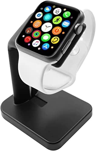 Macally Premium Apple Watch Charger Dock – Universal Stand for Series Ultra, 1-9, SE (38 mm, 40 mm, 42 mm, 44 mm) – Fast Charging Station with Sleek Black Design – Ideal Nightstand Accessory for Notifications and Style