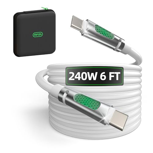 Revolutionize Your Charging Routine with the 240 W USB-C to USB-C Cable – Unmatched 480 Mbps Data Transfer, Universal Compatibility for i Phone 16/15 Pro Max, Galaxy S25/S24, & More – 6 FT of Enhanced Flexibility for Fast Charging & Reliable Performance