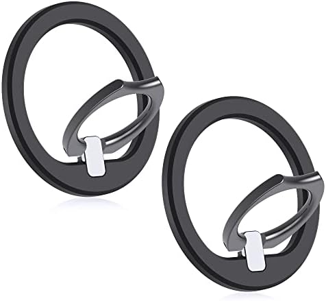 Premium PROfezzion Magnetic Phone Grip Holder – 2 Pack Zinc Alloy Ring Stand for Mag Safe i Phone 16/15/14/13/12 Pro Max – Enhanced Magnetism & Ergonomic Design for Ultimate Comfort and Secure Grip – Compatible with Mag Safe Cases & Magnetic Car Mount – 360° Rotatable, 130° Foldable – Slim Profile with No Residue Removal – Fashion-Forward Colors: Black, White, Blue & Purple – Perfect for On-the-Go Convenience and Multi-Functional Use