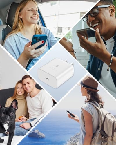 Universal 30 W USB-C Fast Charging Adapter with 6 ft Type C Cable – Optimized for Google Pixel 8/7/6/5 Series, i Phone 15/Pro/Pro Max, and Galaxy S25/S24/S23 – Compact Wall Charger for Effortless Power Delivery and Enhanced Device Compatibility