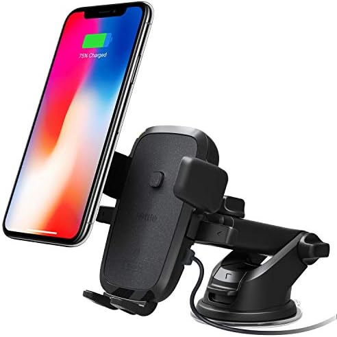 i Ottie Easy One Touch Wireless 2 Qi Dashboard Phone Mount & Car Charger – Effortless Smartphone Accessibility and Charge Efficiency for i Phone, Samsung Galaxy, Huawei, LG – Streamlined Driving Experience with Enhanced Safety Features and Adjustable Viewing Angles