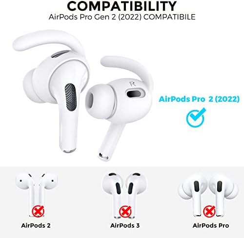 Aha Style Silicone Ear Hooks for Air Pods Pro – 3 Pairs of Anti-Slip Covers with Storage Pouch – Premium Earbud Accessories for Enhanced Comfort and Stability During Activities – Durable, Custom Fit Compatible with Apple Air Pods Pro (White)
