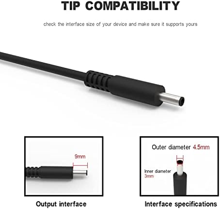 Universal 65 W USB-C Type-C Laptop Charger for Dell Latitude & XPS Models – Fast Charging Power Adapter Compatible with Latitude 7275, 7370, 5420, XPS 13 9250 & More – Versatile 5 V to 20 V Output for Optimal Device Performance – Durable Power Cord Included with 1-Year Warranty and 30-Day Replacement Guarantee – Ideal for Home and Office Use