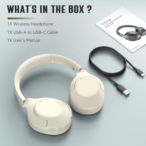 FIFINE X3 Bluetooth Over-Ear Headphones with Enhanced Noise Cancellation – 65-Hour Battery Life for Ultimate Listening Freedom – Ultra-Soft Cushions Perfect for Music, Gaming, and Travel – Compatible with i Phone, Android, and Tablets – Immerse Yourself in Superior Sound Quality