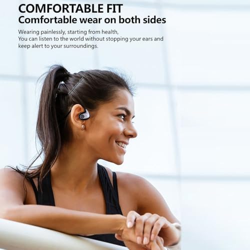 IHAO Ultra-Light Bone Conduction Bluetooth Headphones with Built-In MP3 Player – Open-Ear Ergonomic Earbuds for Active Lifestyles, Perfect for Cycling, Running, and Skiing – Sweat-Proof, Comfortable Fit with Exceptional Sound Clarity and Surround Awareness