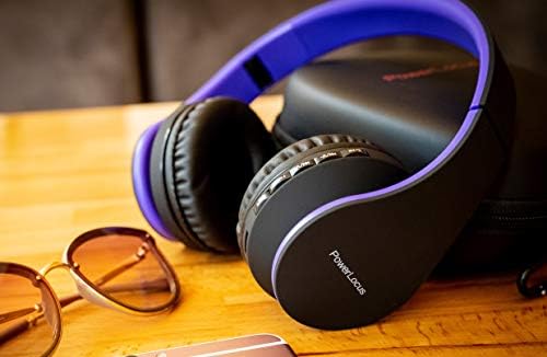Experience the Ultimate in Comfort and Sound with Power Locus Stylish Purple & White Wireless Over-Ear Headphones – Hi-Fi Stereo Quality, Foldable Design for Travel, 12-Hour Battery Life, and Built-In Microphone for Hands-Free Calls – Perfectly Compatible with i Phone, Samsung, and LG Devices