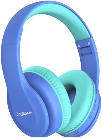 Kids Safe Sound Bluetooth Headphones – Lightweight Over-Ear Design with Volume Limiting (85/94 d B), 60-Hour Battery Life & Bluetooth 5.3, Built-in Microphone, Cozy Fit in Vibrant Blue – Ideal for Music, Audiobooks & Playtime with Enhanced Hearing Protection