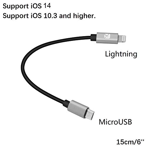 High-Speed i OS 15 to Micro USB OTG Pro Cable – 15 cm Durable Connector for i Phone 13 Pro Max, Mini, 11, 12 & Hi-Fi Devices – Enhanced Data Transfer for Camera & Audio Interfaces