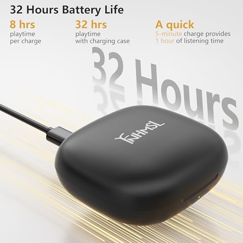 Open Ear Bluetooth 5.4 Earbuds – Unmatched Comfort with Secure Ergonomic Hooks, 32-Hour Battery Life, Waterproof & Shock-Resistant for Active Lifestyles – Superior Call Clarity and Device Compatibility for Runners and Fitness Aficionados