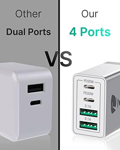 Aiminu 40 W 4-Port USB C Wall Charger Block 3-Pack – Efficient PD Fast Charging Solution for i Phone 15/14/13/12/11/Pro Max, i Pad & Android Devices – Ideal for Home, Travel, and Multi-Device Power Needs