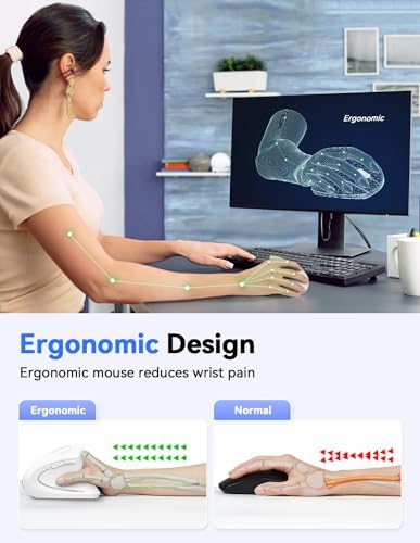 TECKNET Wireless Vertical Mouse – 4800 DPI Ergonomic Design for Ultimate Comfort & Precision, Adjustable DPI Levels for Seamless Navigation, Silent Clicks & 2.4 GHz Technology for Laptops, Desktops & Mac – Ideal Carpal Tunnel Relief Accessory