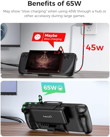 NEWQ 20000 m Ah Portable Power Bank – 65 W PD 3.0 Fast Charger with Dual USB Ports for Seamless Device Compatibility – Ideal for Gaming Consoles like Steam Deck & Switch, Laptops including Mac Book, Dell, Lenovo, & Asus – Compact, Lightweight Design for On-the-Go Charging