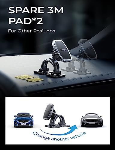 Premium LISEN Magnetic Car Phone Mount for i Phone & Android – 6-Magnet Stability with Adjustable Arch Design for Optimal Navigation in Black – Effortless Hands-Free Convenience and Universal Compatibility