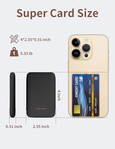 Ultra-Slim 5000 m Ah Power Bank with Built-In USB-C Cables – Dual Charging External Battery Pack for i Phone & Android – Lightweight Travel Companion in Black & Pink – Effortless Portability and Enhanced Device Compatibility