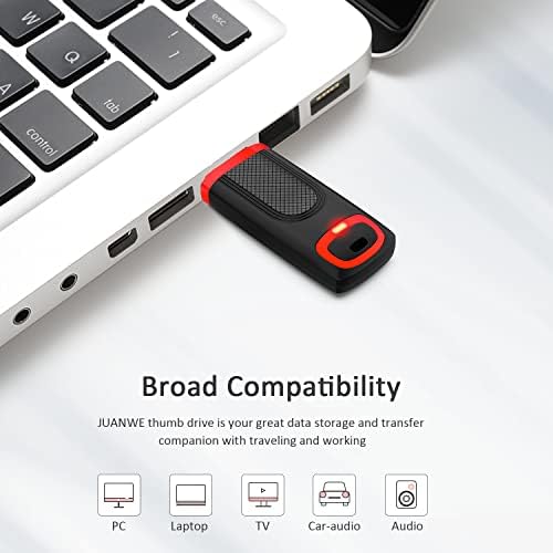 JUANWE 128 GB USB Flash Drive Dual Pack – High-Speed USB 3.0 Thumb Drive with LED Indicator for Effortless Data Storage Across Devices, Ideal for PCs, Laptops, Car Audio, and Smart TVs – Reliable and Compact Memory Solution for Your Digital Needs