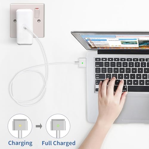 45 W Mac Book Air Charger Replacement with Magnetic DC Connector – Enhanced Compatibility for 11” & 13” Models (2012-2017) – Fast Charging, Smart Safety Features & 5.6 ft Cable for Ultimate Convenience