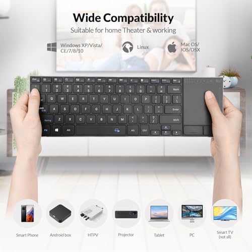 Transform Your Workspace with the Rii Ultra-Slim Wireless Bluetooth Keyboard – Multi-Device Rechargeable Stainless Steel Design with Multi-Touch Touchpad for Seamless PC, Mac, and Laptop Connectivity – Ergonomic, Durable, and Stylish for Effortless Typing and Navigation