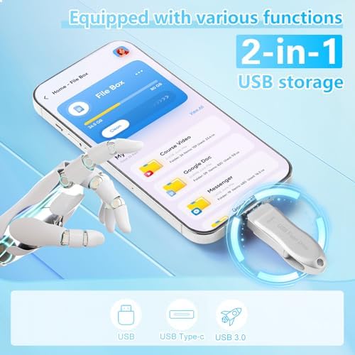 Unleash Your Data with DEZOBYTE 256 GB USB C Flash Drive – Ultimate Photo Storage & High-Speed Transfer for Android Devices and Computers – Compact Thumb Drive for Effortless File Management On-the-Go!