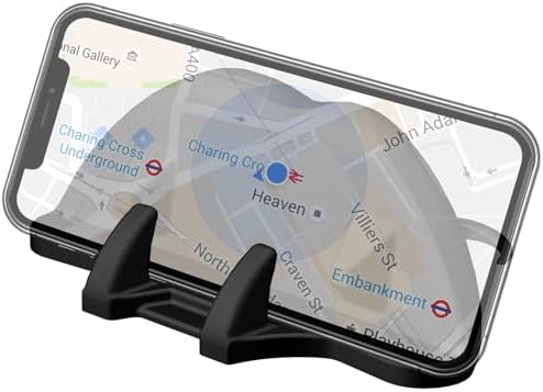 Universal Dashboard Phone Holder Mount – Premium Anti-Slip Car Phone Mount for i Phones, Samsung, and Android Devices – Effortless Hands-Free Navigation and Communication – Fits 99% of Car Interiors – Durable Black Design for Ultimate Stability and Style – Easy Install, No Residue – Enhance Your Driving Safety and Connectivity
