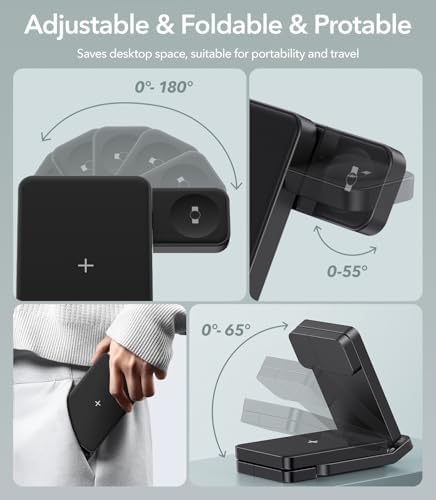 Revolutionary 3-in-1 Foldable Wireless Charging Station for Samsung Devices – Fast Charge Your Galaxy S25 Ultra, S24, S23, S22, Z Fold 7/6, Z Flip, Note & More – Rotatable Charger for Galaxy Watch & Buds – Stylish White Design for Home or Office Use – Maximize Efficiency with Enhanced Compatibility and Portability