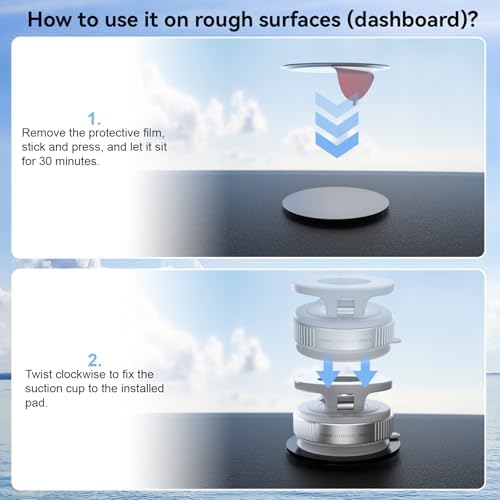 CloudValley Magnetic Car Phone Mount, [Compatible with MagSafe] 360° Adjustable Foldable Holder for Dashboard, 80LBS Suction & 2800gf Magnet, Car Accessories for iPhone 16 Pro Max 15 14, Black – Enhanced Compatibility and Speed