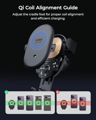 Upgrade Your Driving Experience with the i Ottie Auto Sense 2 Qi Wireless Charging Air Vent Phone Holder – Effortless Auto-Clamping Smartphone Mount for Secure Vehicle Access – Compatible with i Phone, Google Pixel, Galaxy, LG, Huawei & More – Tangle-Free One-Hand Operation for Enhanced Safety and Convenience in Every Journey