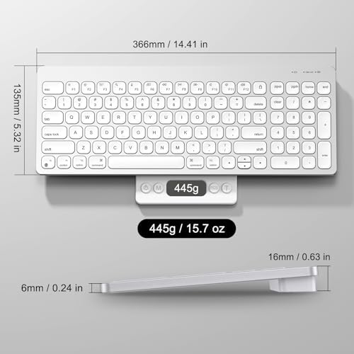 Elevate Your Mac Experience with OMOTON Wireless Bluetooth Keyboard – Ergonomic Design & Numeric Keypad for Seamless Typing on Mac Book Pro/Air, i Mac, Mac Mini & More – Sleek Silver Finish for a Stylish Workspace