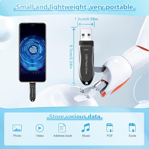 Unleash Your Data with DEZOBYTE 256 GB USB C Flash Drive – Ultimate Photo Storage & High-Speed Transfer for Android Devices and Computers – Compact Thumb Drive for Effortless File Management On-the-Go!