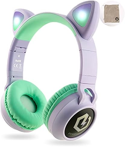Kid-Friendly Bluetooth Headphones with LED Lights – Safe 85 d B Volume Limit for Young Ears, Foldable Design for Travel Ease, Micro SD Card Playback, Integrated Mic for Calls – Perfect Wireless Audio for Kids’ Adventures and Learning
