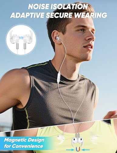 Elevate Your Audio Experience with Premium 3.5 mm Wired Noise-Canceling Earbuds – Ergonomic In-Ear Headphones Featuring Anti-Loose Wingtip Design for Optimal Comfort and Stability – Perfect for Students, Gamers, and Professionals – Compatible with Steam Deck, Chromebook, Moto G Stylus, Samsung A15/A14/A42 – Lightweight, Sweat-Resistant Construction with Superior Sound Quality for Calls and Music