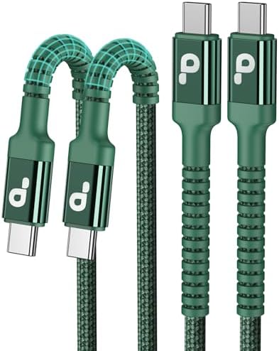 10 FT USB-C to USB-C Charging Cable 2-Pack – Premium Fast Charge & Data Transfer Solution for i Phone 16, Samsung Galaxy S23, LG, Nintendo Switch – Flexible, Durable Nylon Braided Design for Ultimate Convenience and Longevity