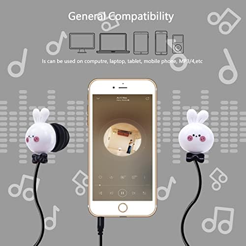Whimsical Kids Rabbit Earbuds with Microphone – Premium In-Ear Headphones for Learning, Play & Adventure – Includes Colorful Storage Case for Effortless Organization – Ideal Gift for Young Music Lovers